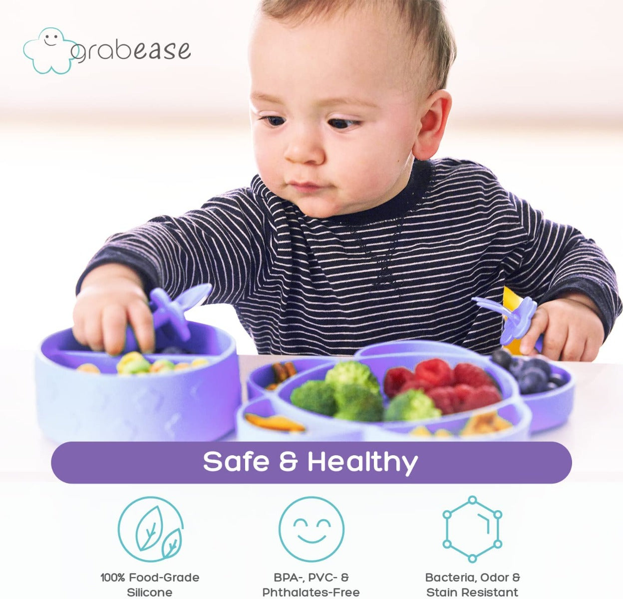 Grabease 4-Piece Self-Feeding Set (5 colors) - Pupsik Singapore