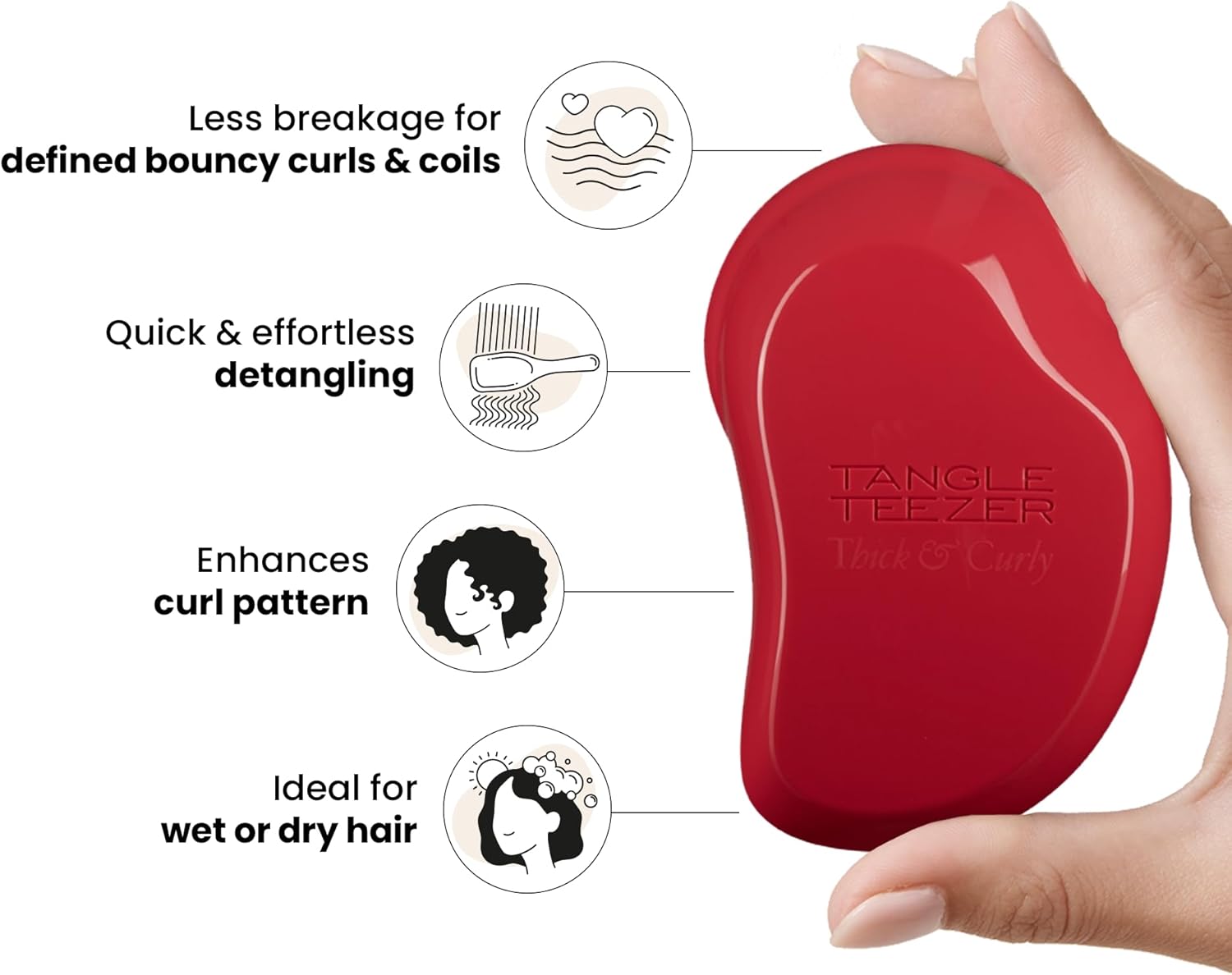 Tangle Teezer Original Detangling Hairbrush, Thick & Curly (1 Design)