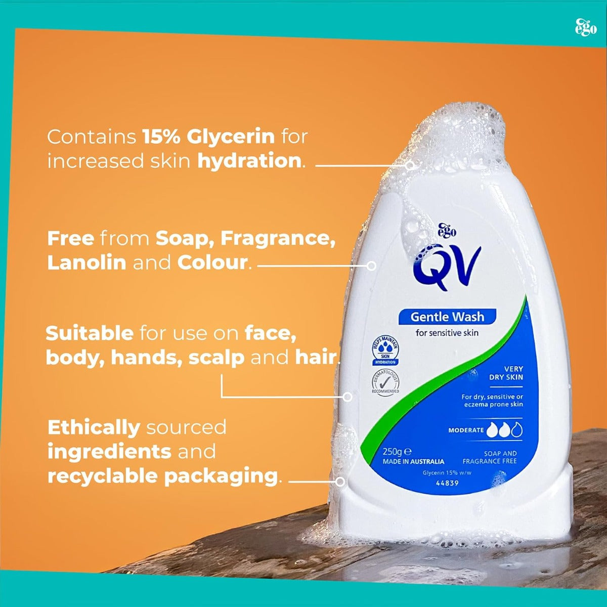 QV Gentle Wash, 250g (Exp 03/28)