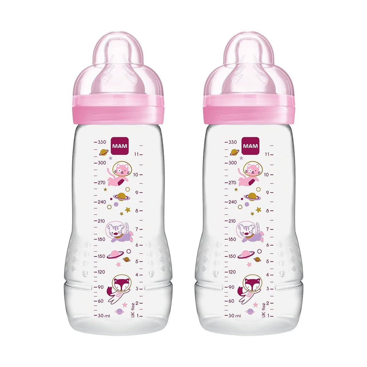 MAM Easy Active Baby Bottle, 2 x 330ml (3 Assorted Designs) - Pupsik Singapore