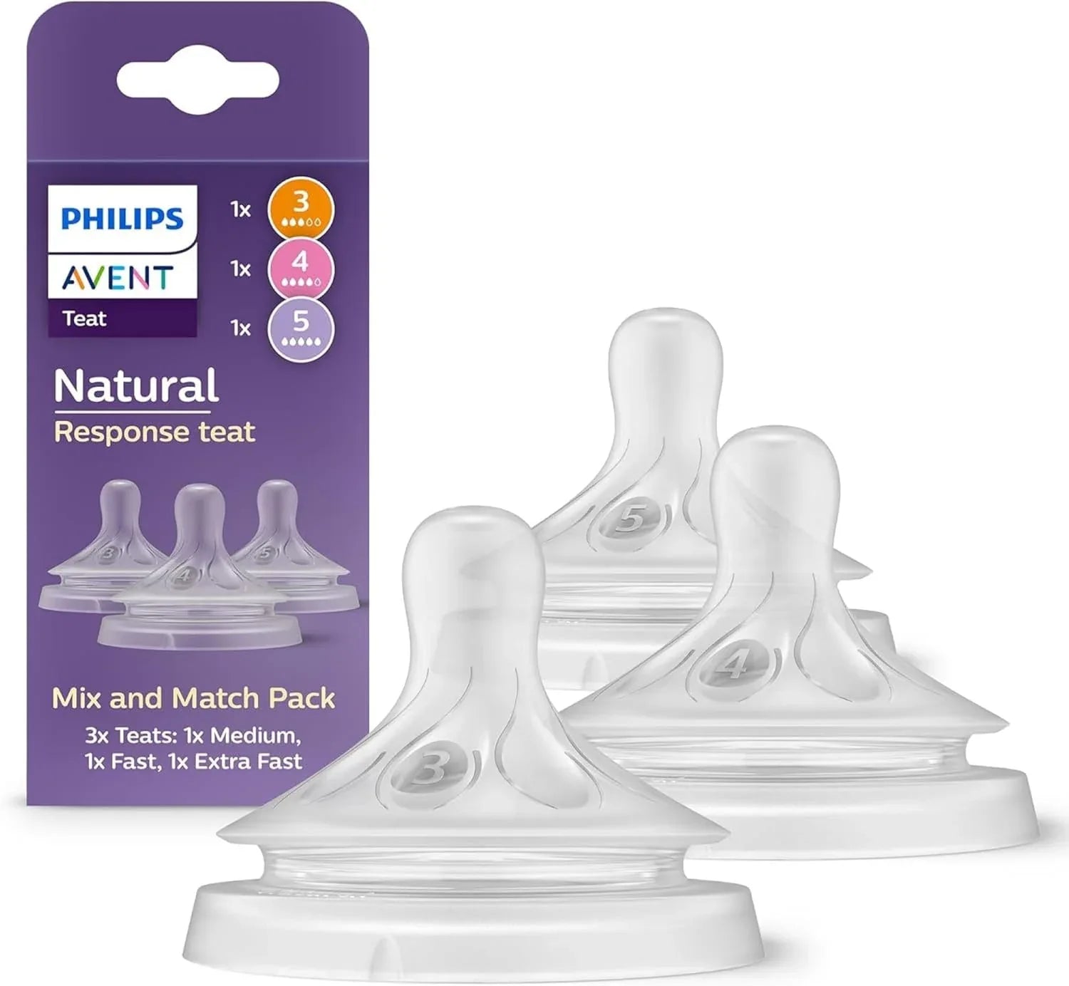 Philips Avent Silicone Natural Response Nipples, 2/3pk (6 Sizes) - Pupsik Singapore