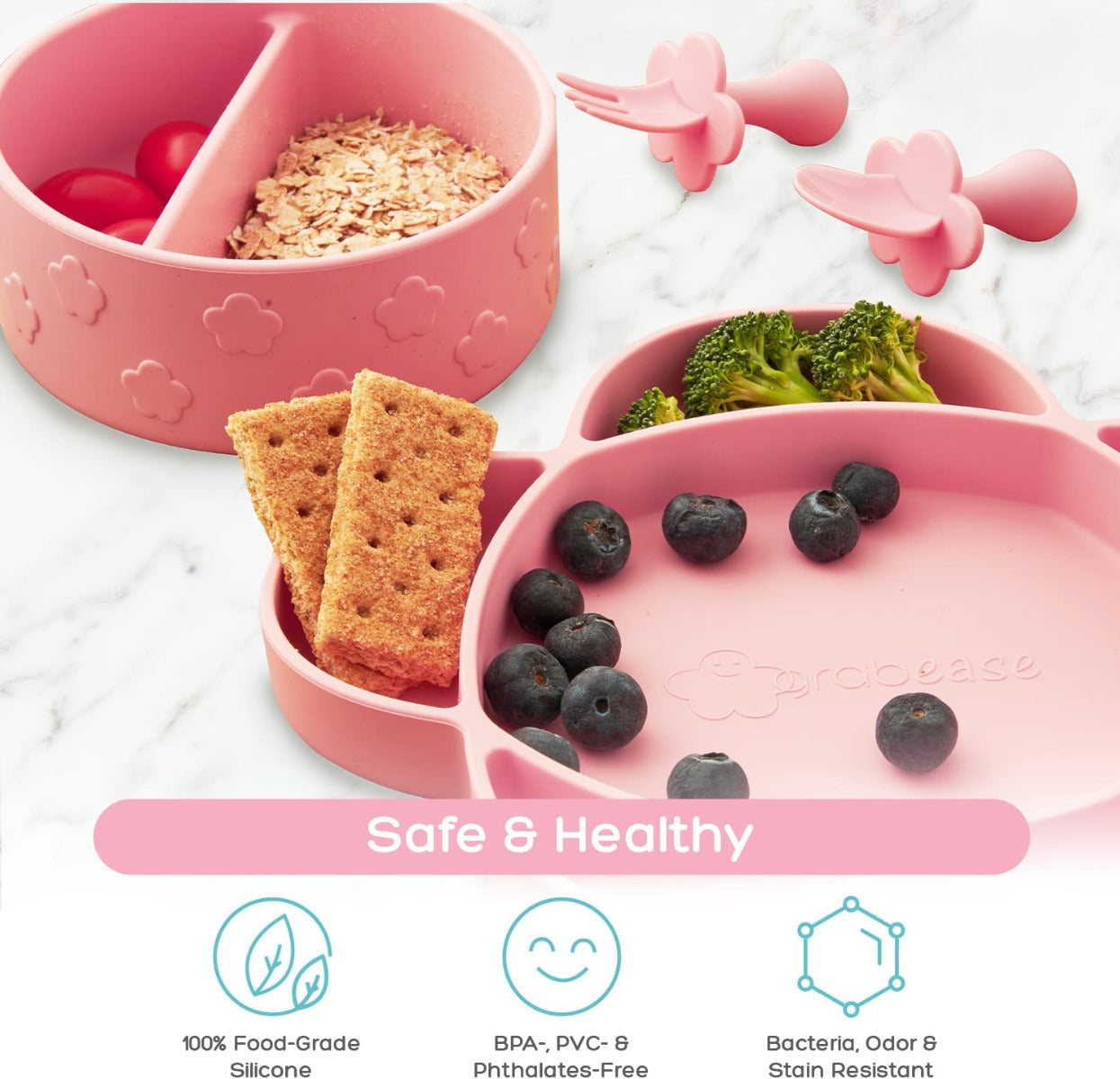 Grabease Silicone Suction Cloud Plate (5 Colors) - Pupsik Singapore