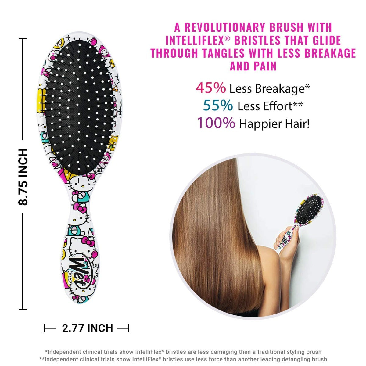 Wet Brush Detangler Brush Hello Kitty (2 Designs) - Pupsik Singapore