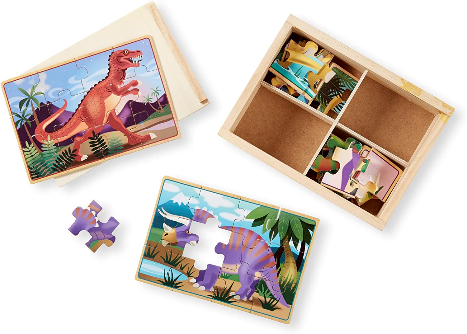 Melissa & Doug Jigsaw Puzzles in a Box, 4 x 12pcs (4 Designs)