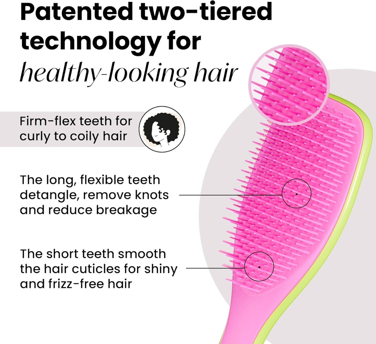 Tangle Teezer The Ultimate Detangler Regular Hairbrush, Curly & Coily (2 Designs)