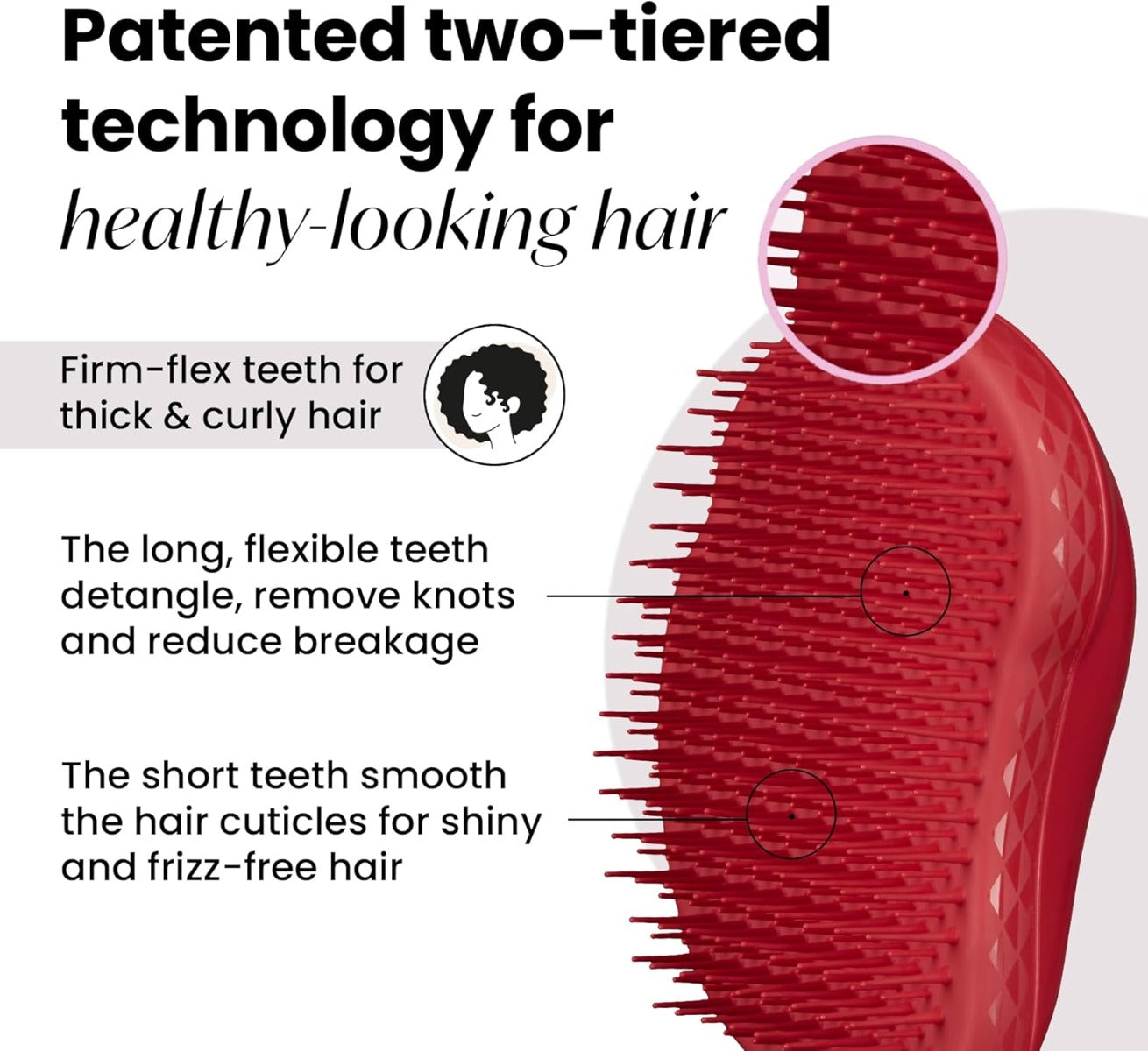 Tangle Teezer Original Detangling Hairbrush, Thick & Curly (1 Design)