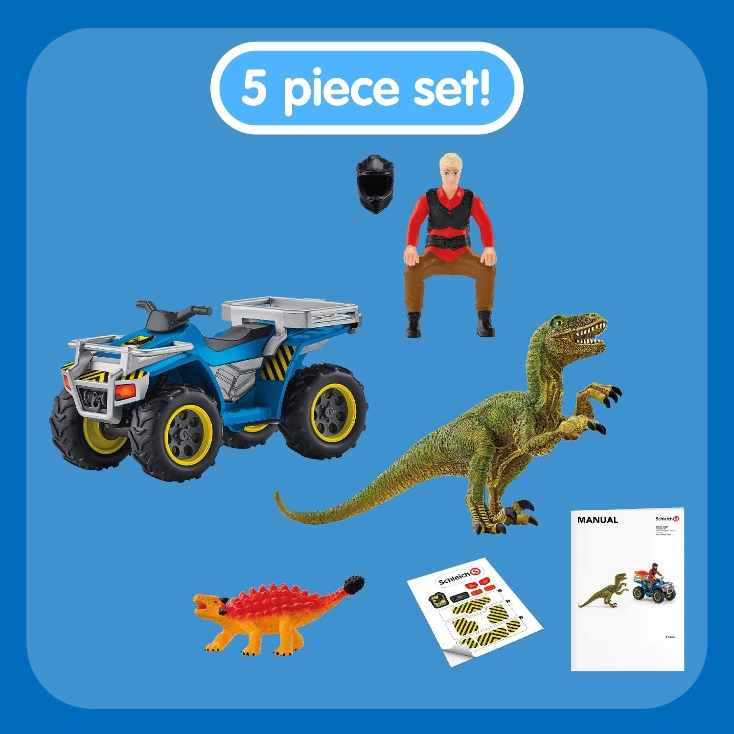 Schleich Quad Escape From Velociraptor Playset