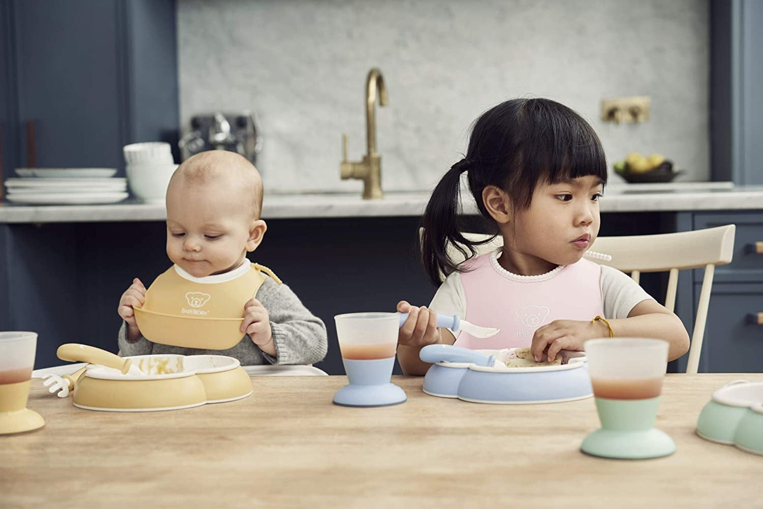 Baby Bjorn (Larger) Baby Bib, 2pk (5 Colours) - Made in Sweden - Pupsik Singapore