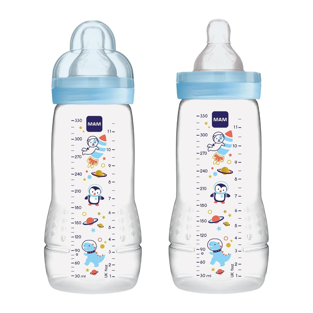 MAM Easy Active Baby Bottle, 2 x 330ml (3 Assorted Designs)