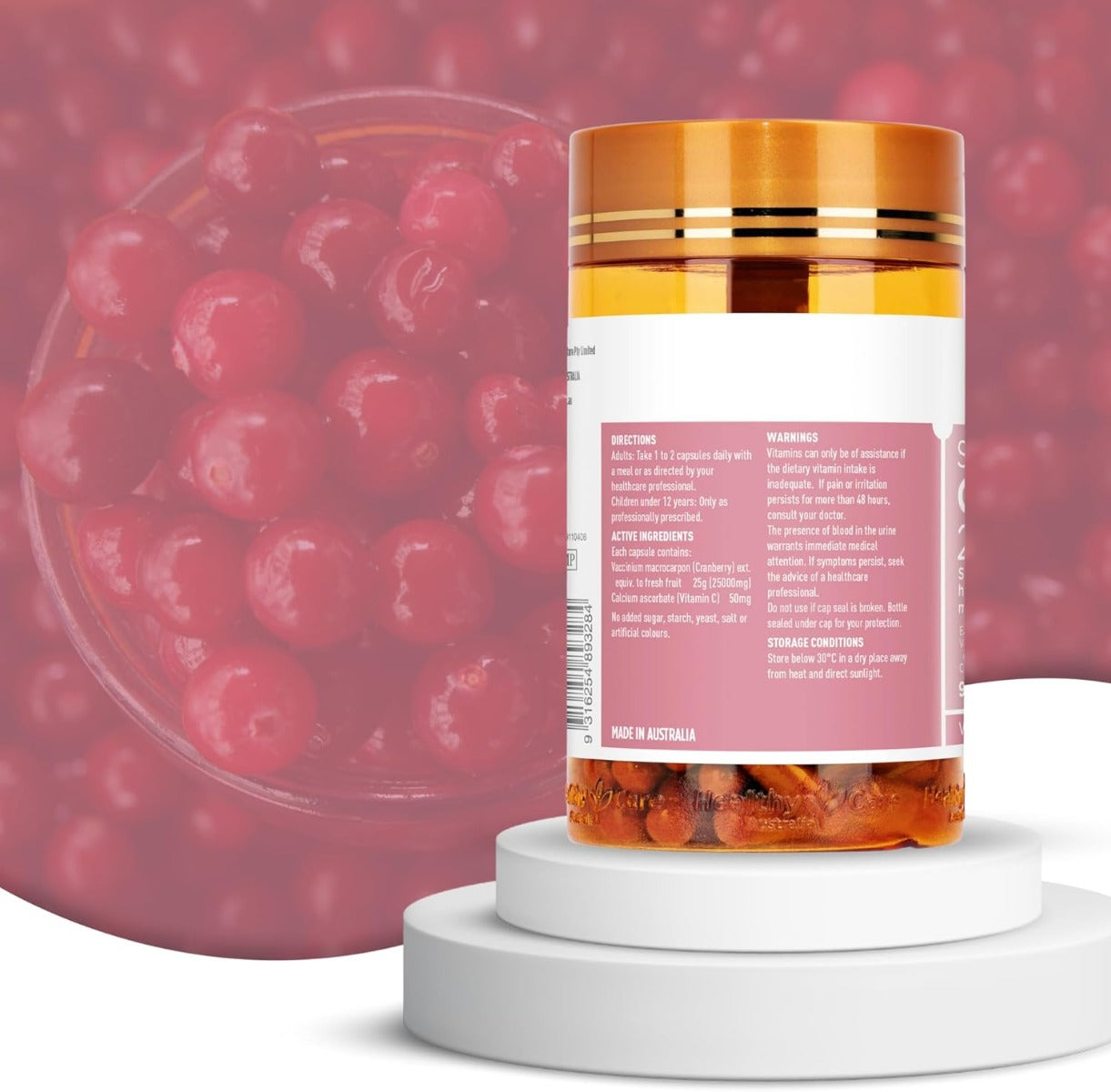 Healthy Care Super High Strength Cranberry 25000, 90 Caps (Exp 08/27)