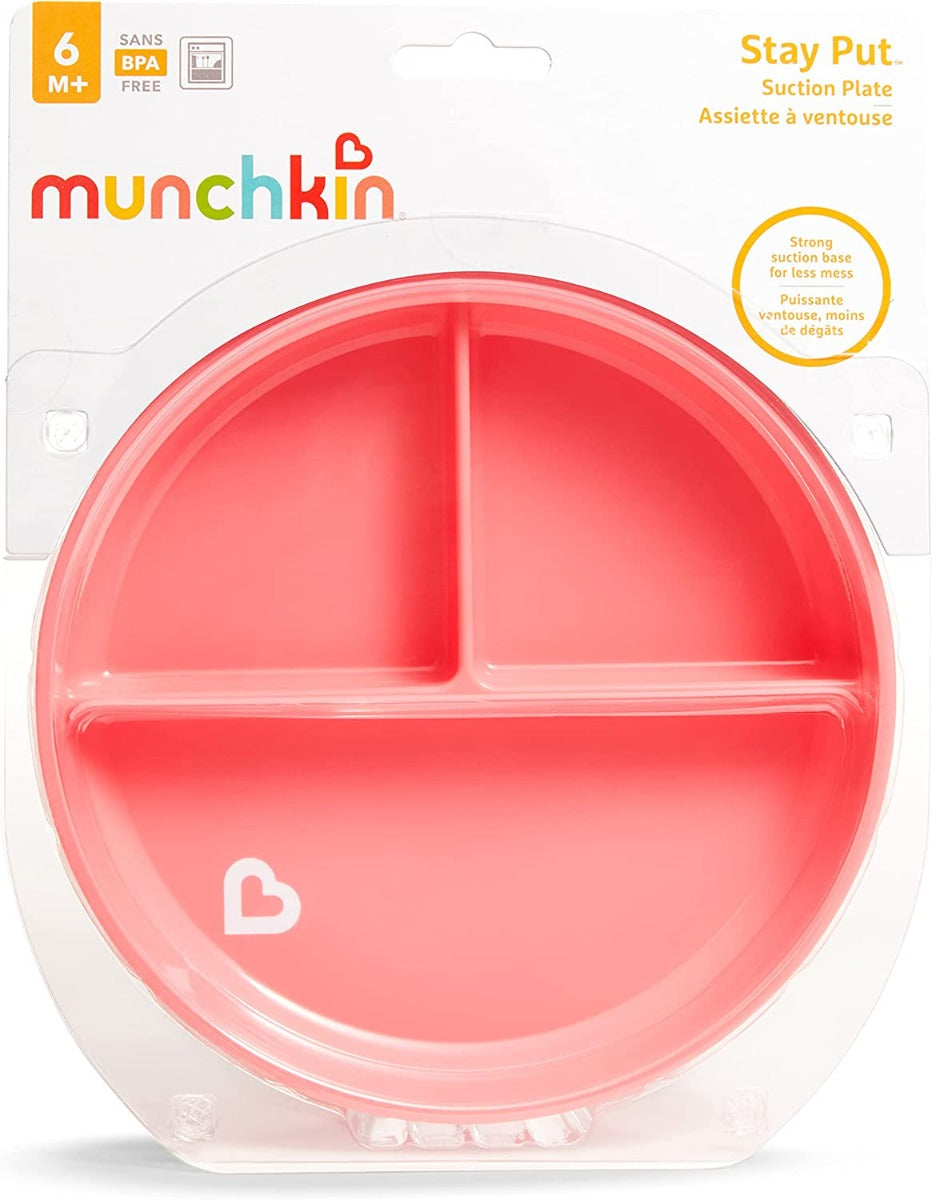 Munchkin Stay Put Suction Baby Plate (4 Colours) - Pupsik Singapore