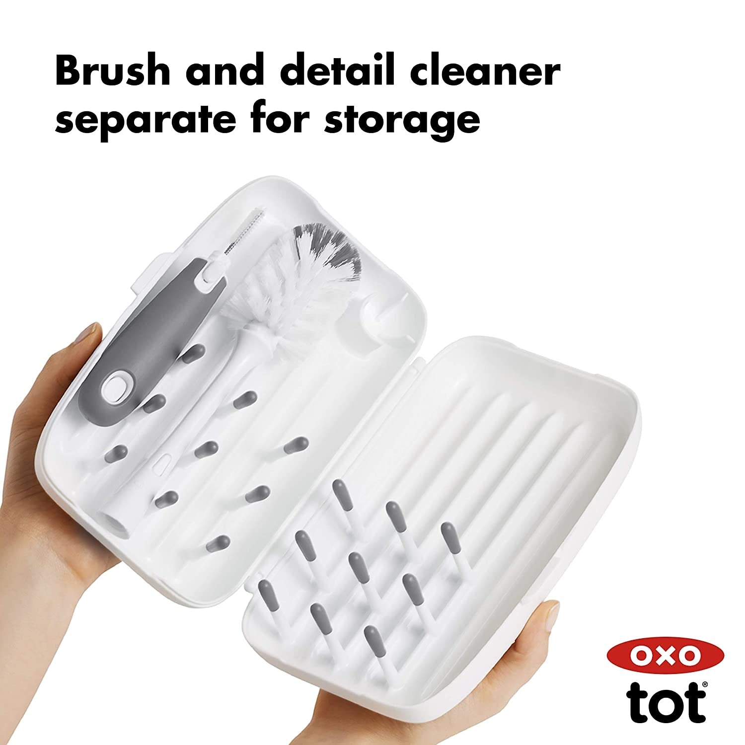 Oxo Tot On-The-Go Drying Rack with Bottle Brush - Grey