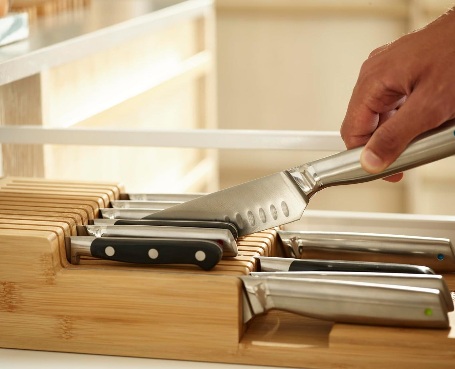 Joseph Joseph DrawerStore Large Knife Organiser - Bamboo