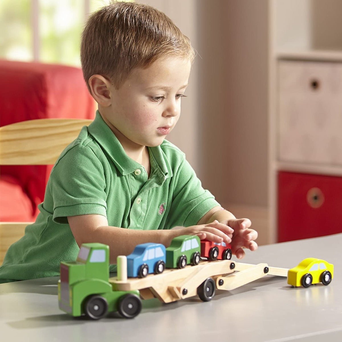 Melissa & Doug Car Carrier Truck & Cars Wooden Toy Set