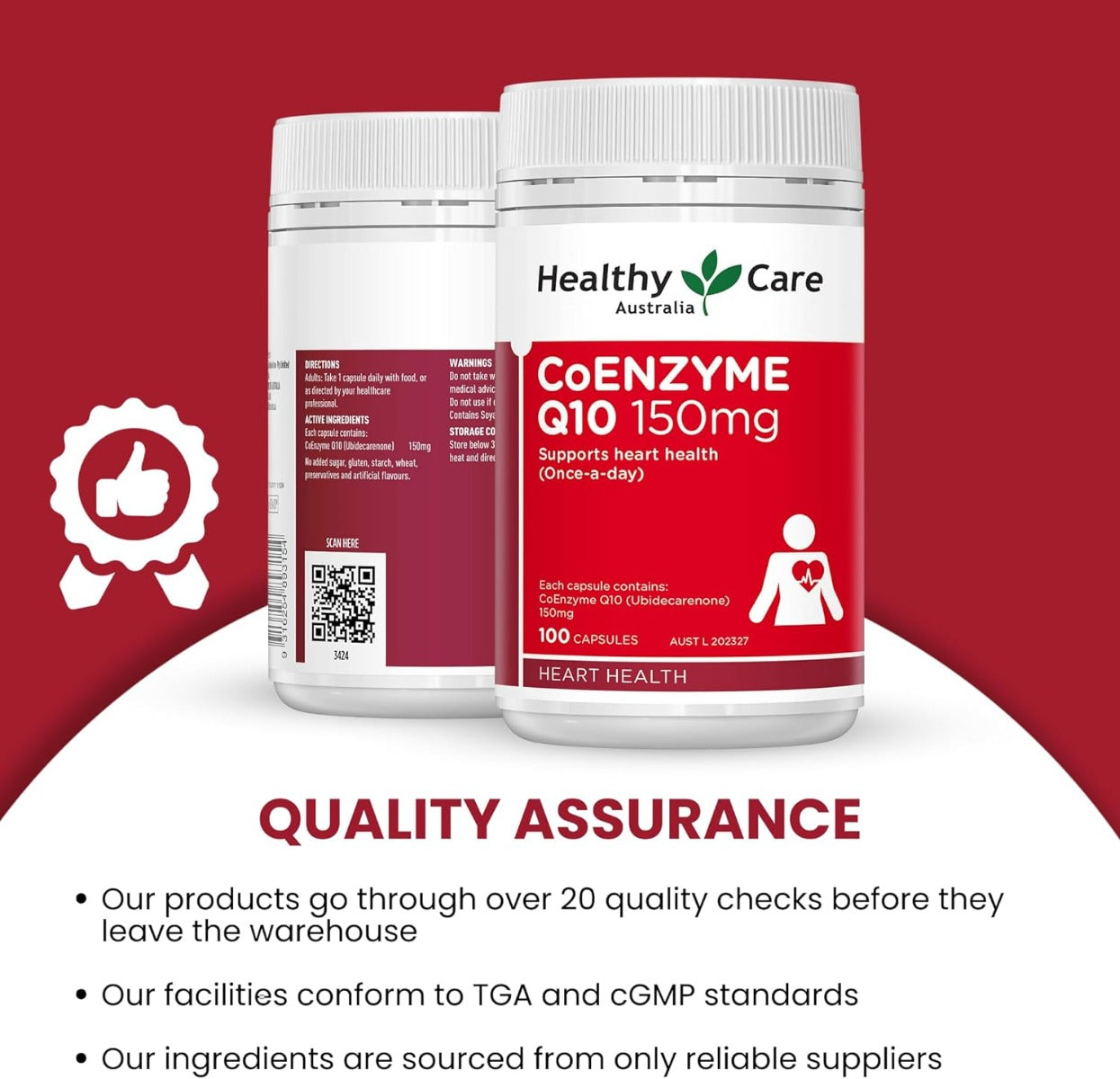 Healthy Care CoEnzyme Q10 150mg, 100 Caps (Exp 10/27)