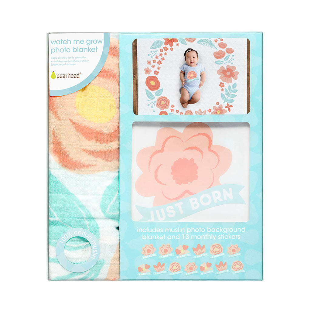 Pearhead Watch Me Grow Photo Blanket - Floral