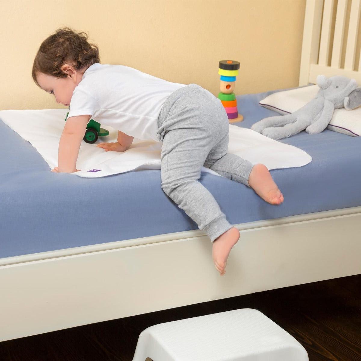 Clevamama Brushed Cotton Toilet Training Sleep Mat 70x90cm - White