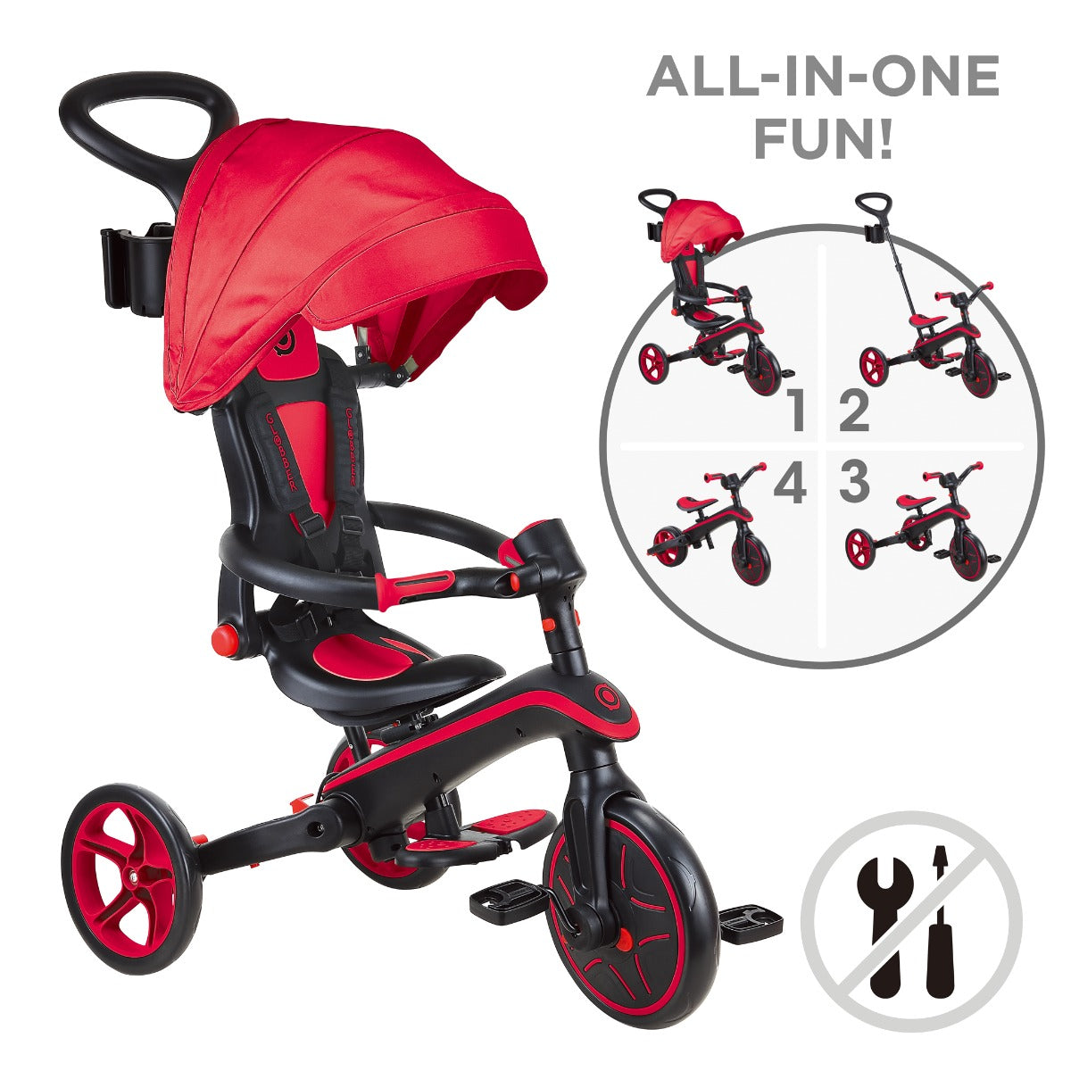 Globber Explorer Trike Foldable 4-in-1 (5 Colors) - Pupsik Singapore
