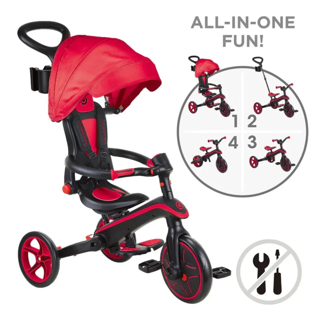 Globber Explorer Trike Foldable 4-in-1 (6 Colors) - Pupsik Singapore