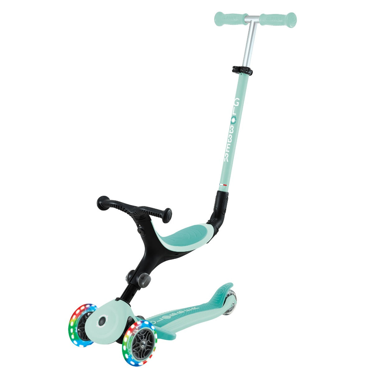 Globber GO•UP Active Lights Foldable Convertible Scooter (2 Colors)