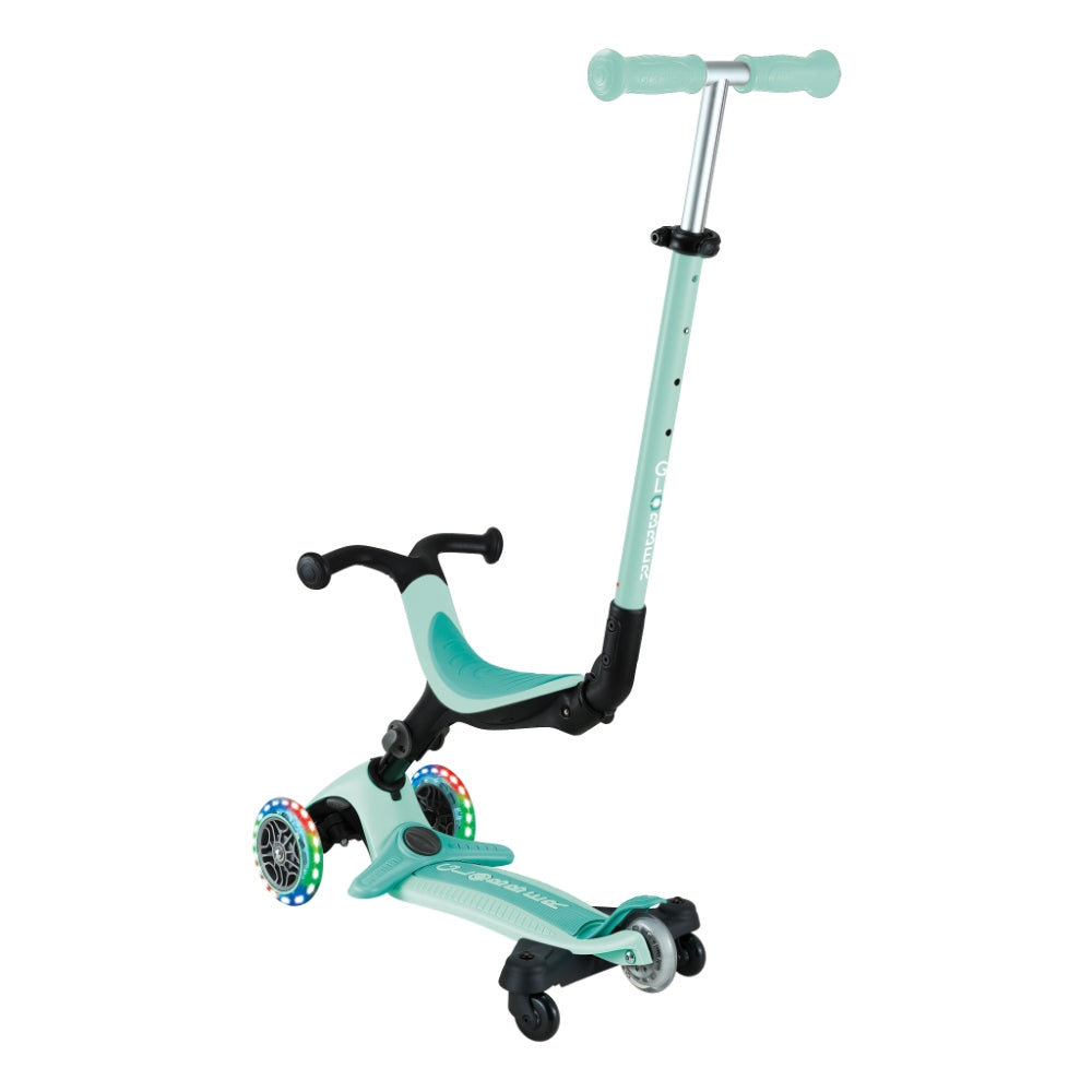 Globber GO•UP Active Lights 360° Foldable Convertible Scooter (LED Wheels) - Mint