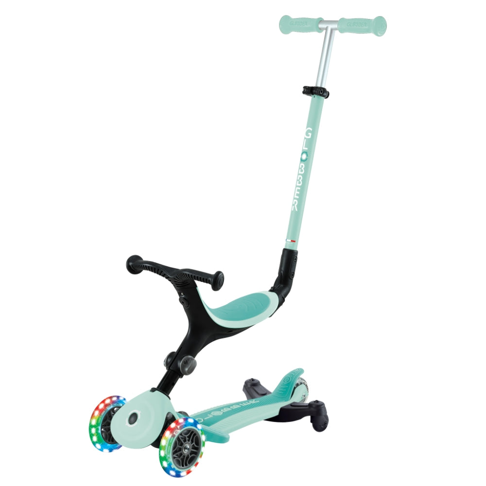 Globber GO•UP Active Lights 360° Foldable Convertible Scooter (LED Wheels) - Mint
