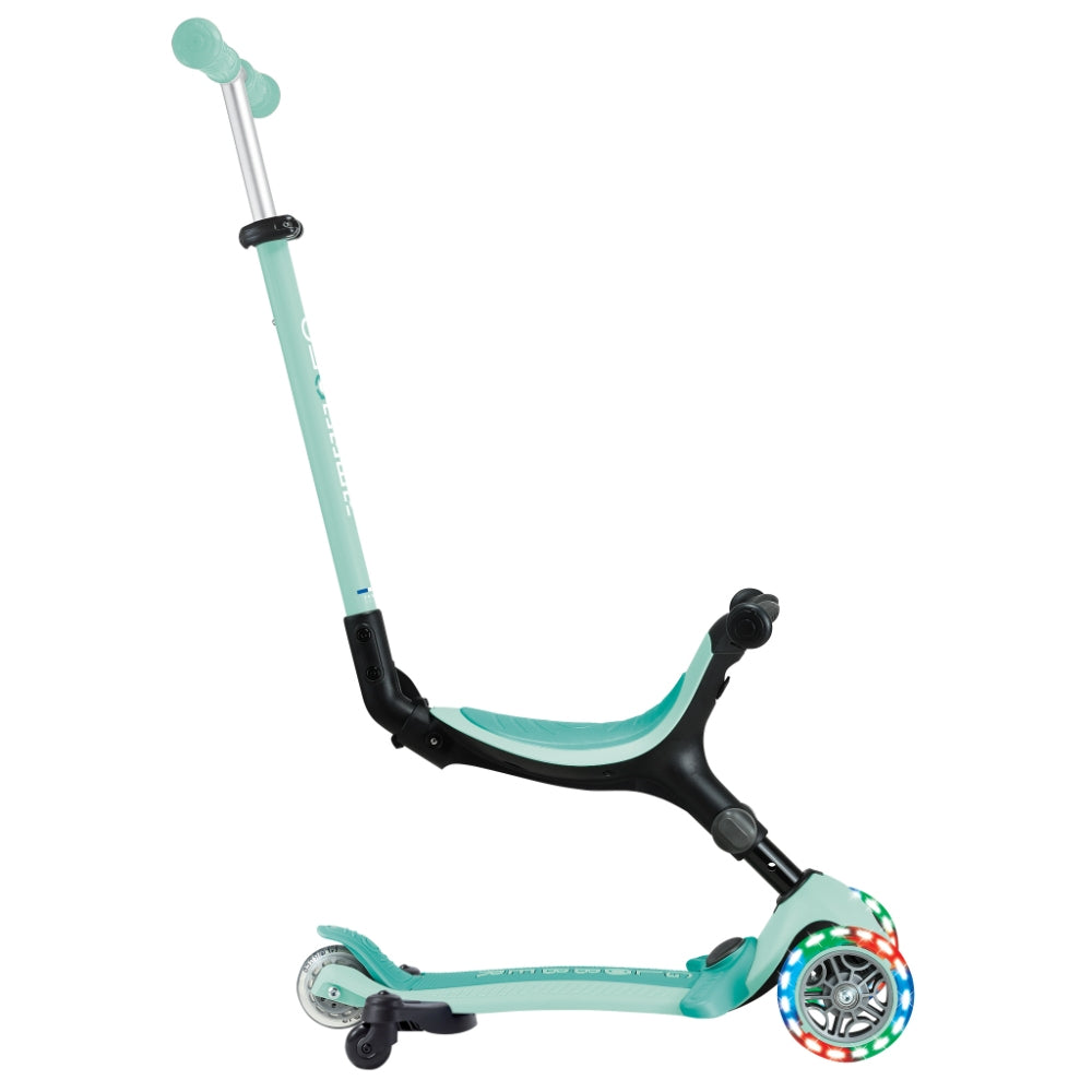 Globber GO•UP Active Lights 360° Foldable Convertible Scooter (LED Wheels) - Mint