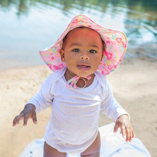 IPlay Brim Sun Protection Hat - Light Pink Dragonfly Floral (2 Sizes)