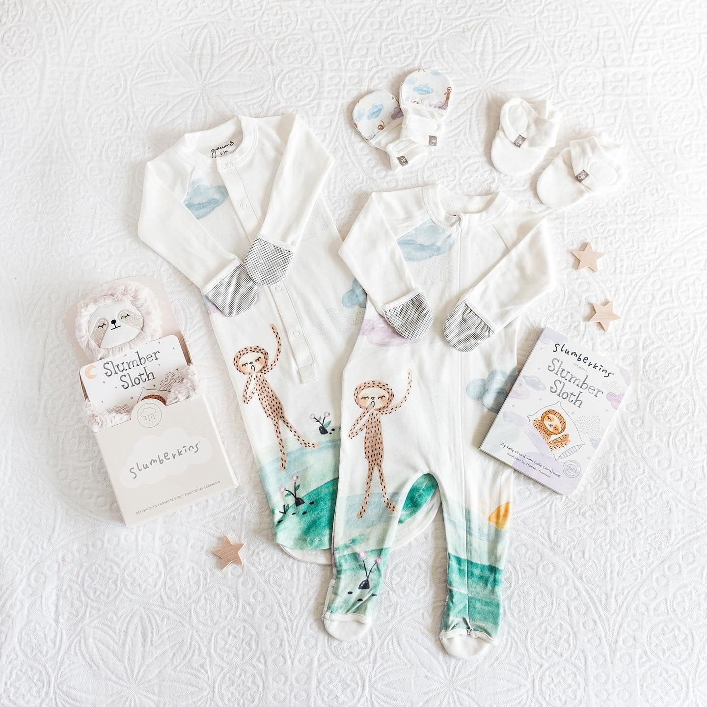 Goumi Bamboo & Organic Cotton Baby Mittens - Slumberkins Dreams Full of Wonder (3-6M)