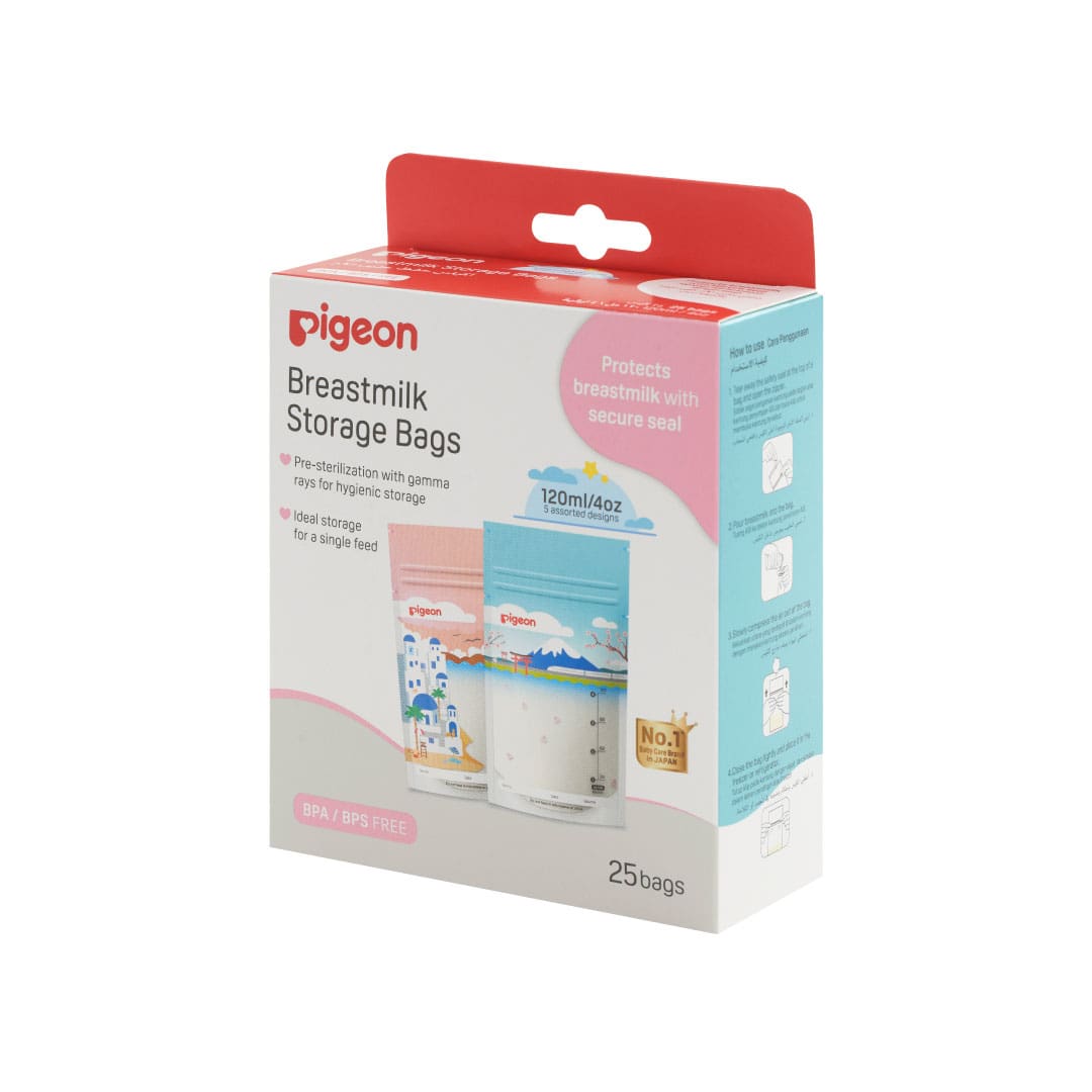 Pigeon Breastmilk Storage Bags, 120ml (25pcs) - Holiday (Exp 11/30)
