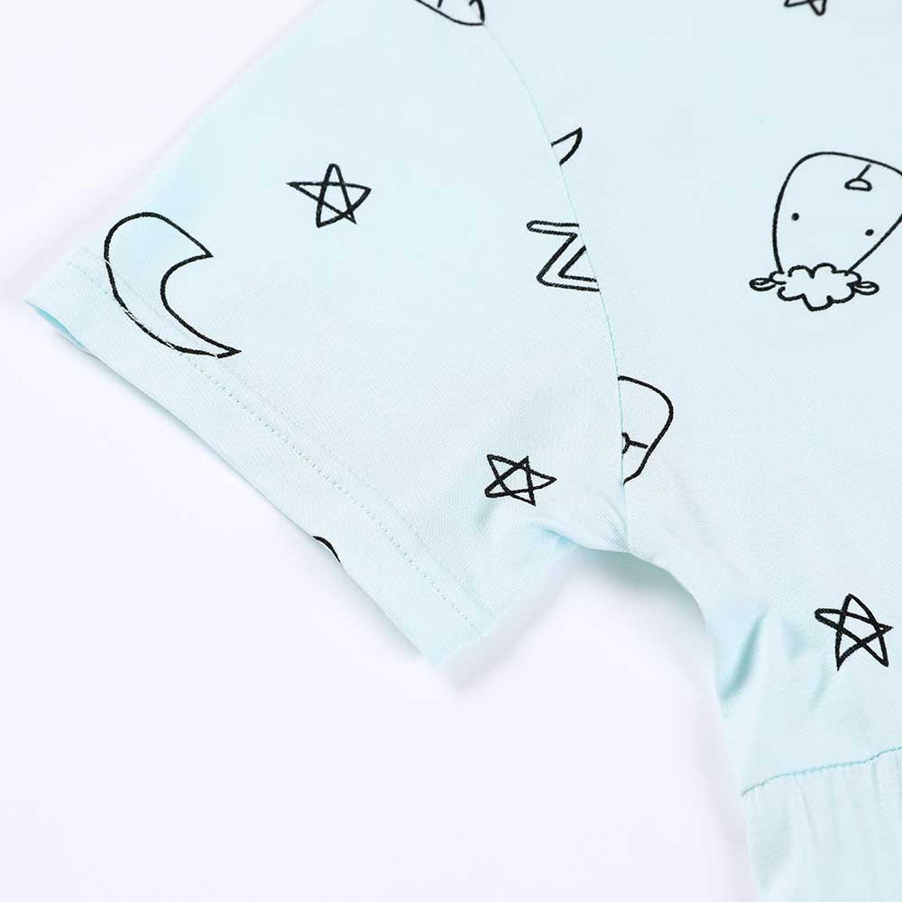 Baa Baa Sheepz Short Sleeve Tiered Dress - Sweet Dreams Baa Baa Blue