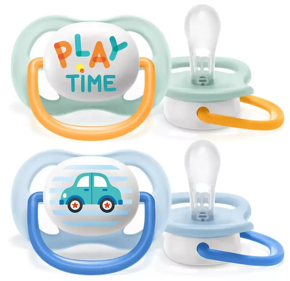 Philips Avent Ultra Air Pacifier, 2pk - 0-6M (8 Designs) - Pupsik Singapore