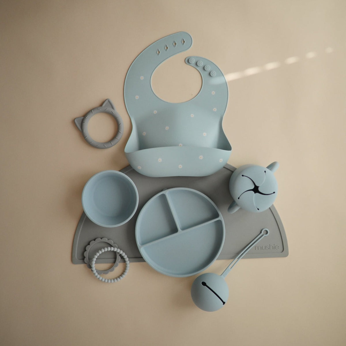 Mushie Silicone Cat Teether - Stone