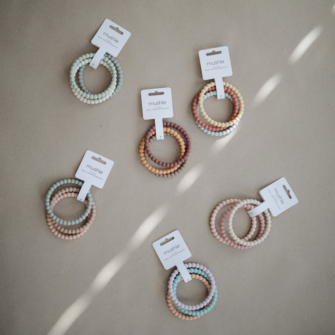 Mushie Pearl Teether Bracelet, 3pk (6 Colors)