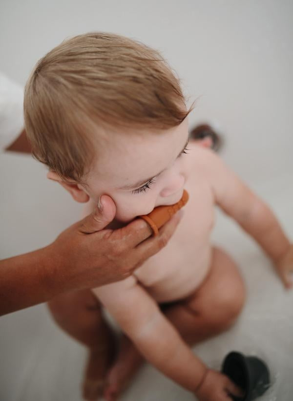 Mushie Silicone Finger Baby Toothbrush (2pk) (6 Colours) - Pupsik Singapore