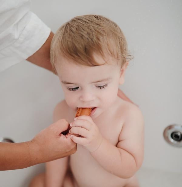 Mushie Silicone Finger Baby Toothbrush (2pk) (6 Colours) - Pupsik Singapore