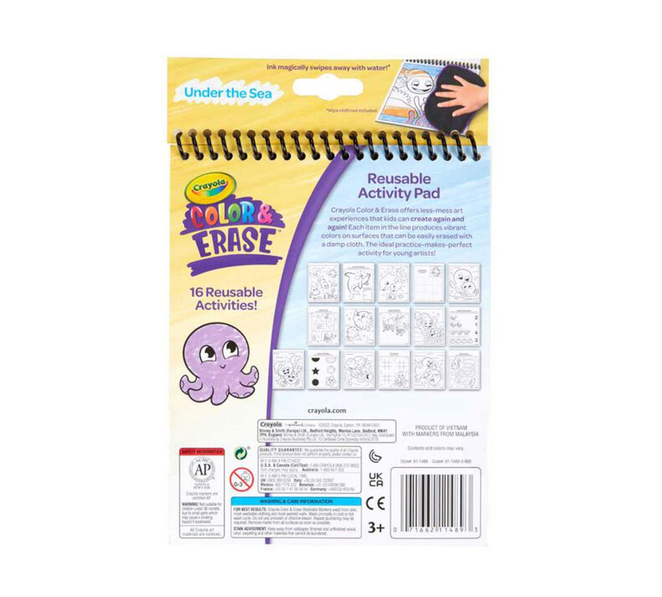 Crayola Color and Erase Reusable Activity Pad with Markers (3 Designs) - Pupsik Singapore