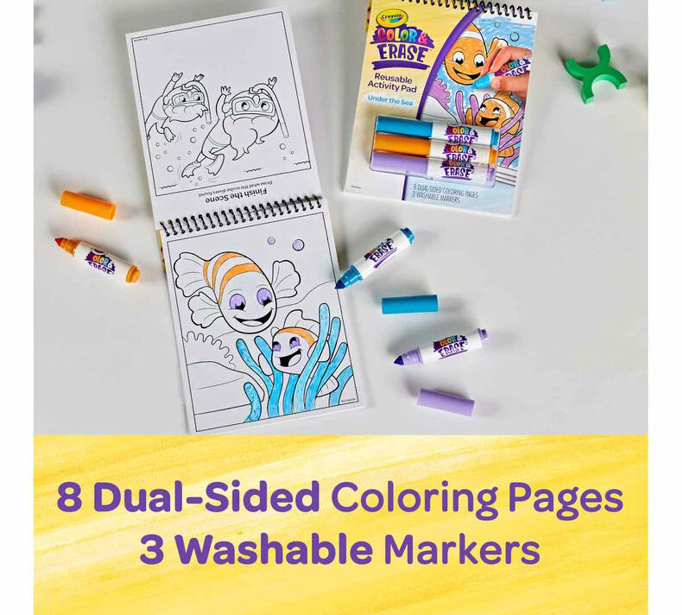 Crayola Color and Erase Reusable Activity Pad with Markers (3 Designs) - Pupsik Singapore