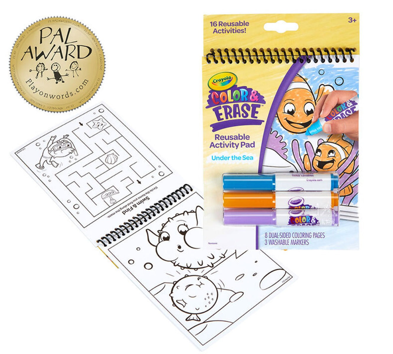 Crayola Color and Erase Reusable Activity Pad with Markers (3 Designs) - Pupsik Singapore