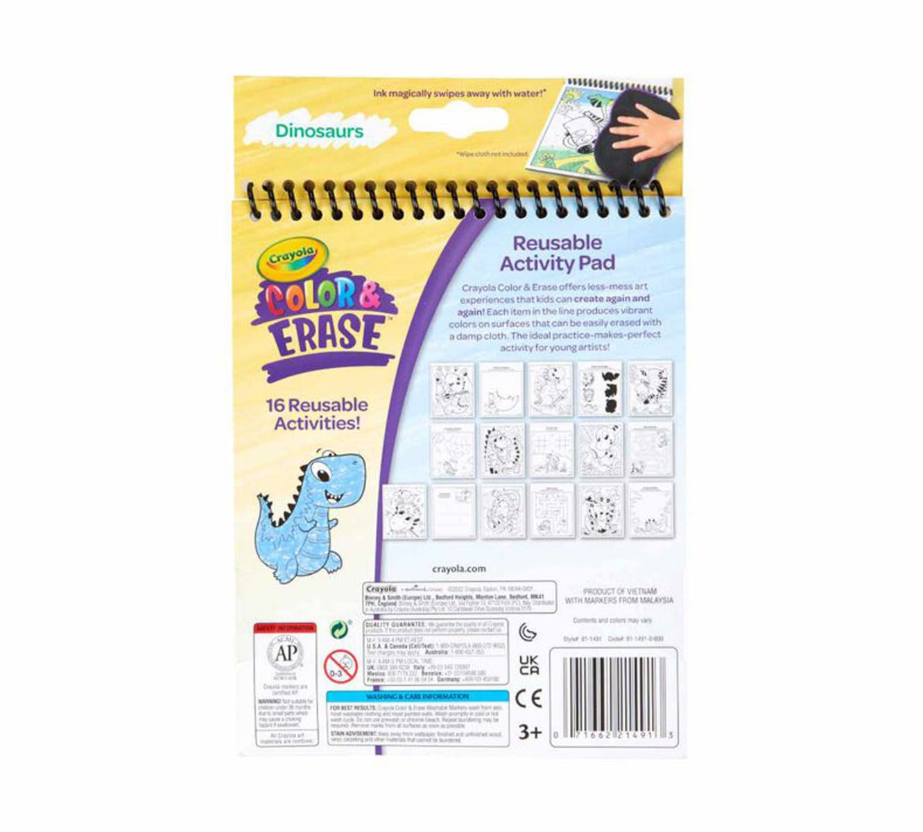 Crayola Color and Erase Reusable Activity Pad with Markers (3 Designs) - Pupsik Singapore