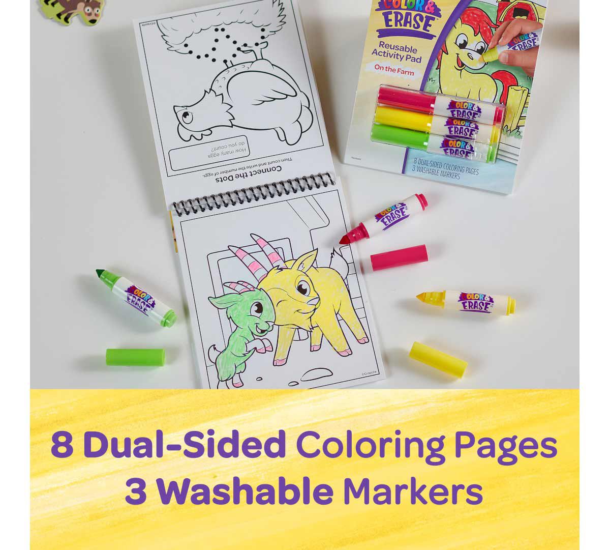 Crayola Color and Erase Reusable Activity Pad with Markers (3 Designs) - Pupsik Singapore