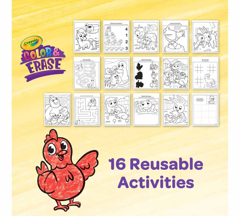 Crayola Color and Erase Reusable Activity Pad with Markers (3 Designs) - Pupsik Singapore