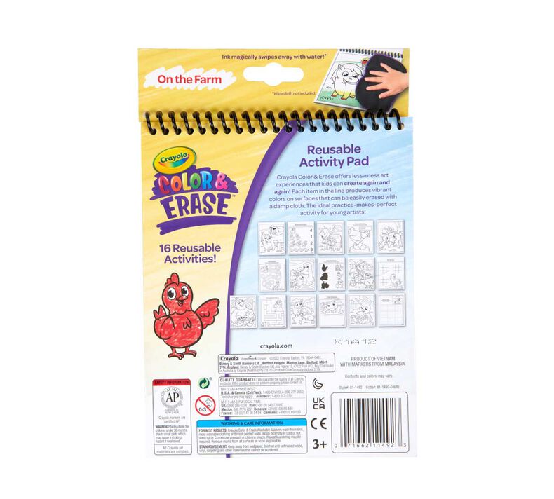 Crayola Color and Erase Reusable Activity Pad with Markers (3 Designs) - Pupsik Singapore