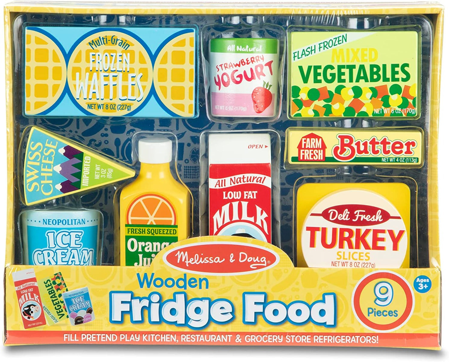Melissa & Doug Fridge Food Wooden Play Food Set