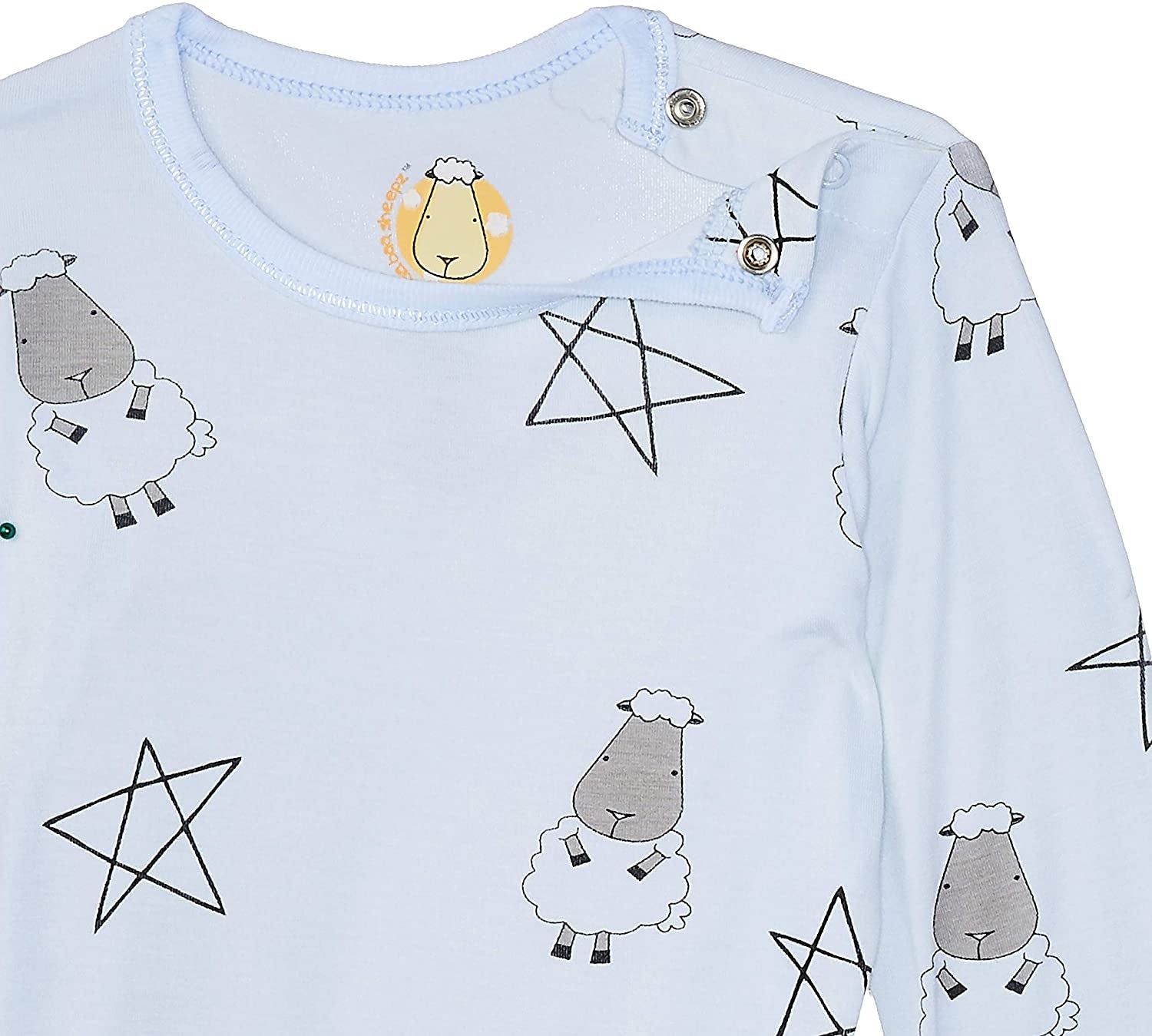Baa Baa Sheepz Baby Long Sleeve Pyjama Set - Big Star & Sheepz Blue/Big Sheep Grey (3 Sizes)