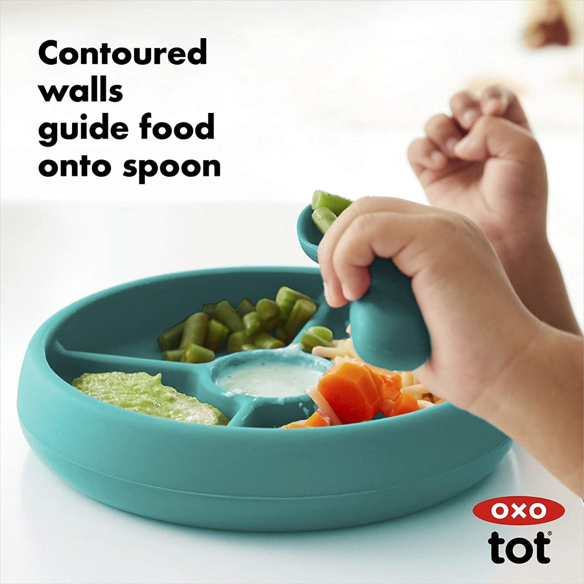 OXO Tot Divided Silicone Plate (3 Colors) - Pupsik Singapore