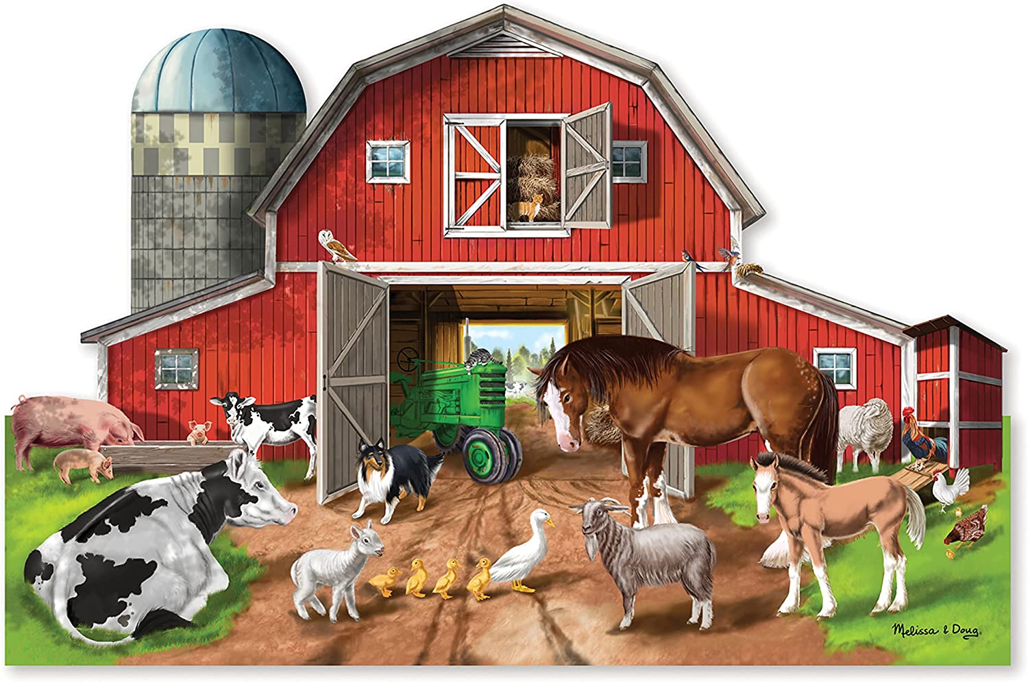 Melissa & Doug Floor Puzzle, 32 Pcs - Barn-Shaped