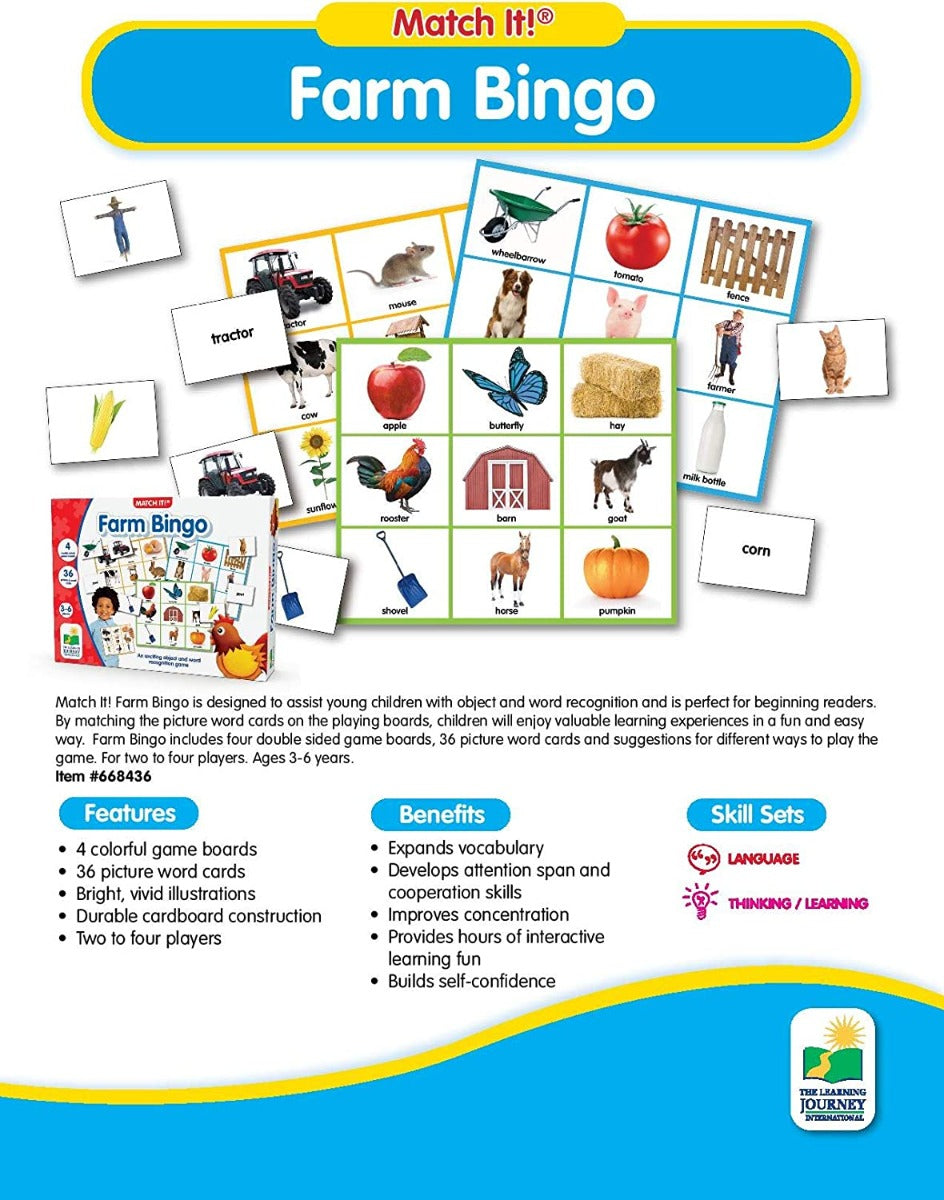 The Learning Journey Match It! Bingo (4 Designs) - Pupsik Singapore