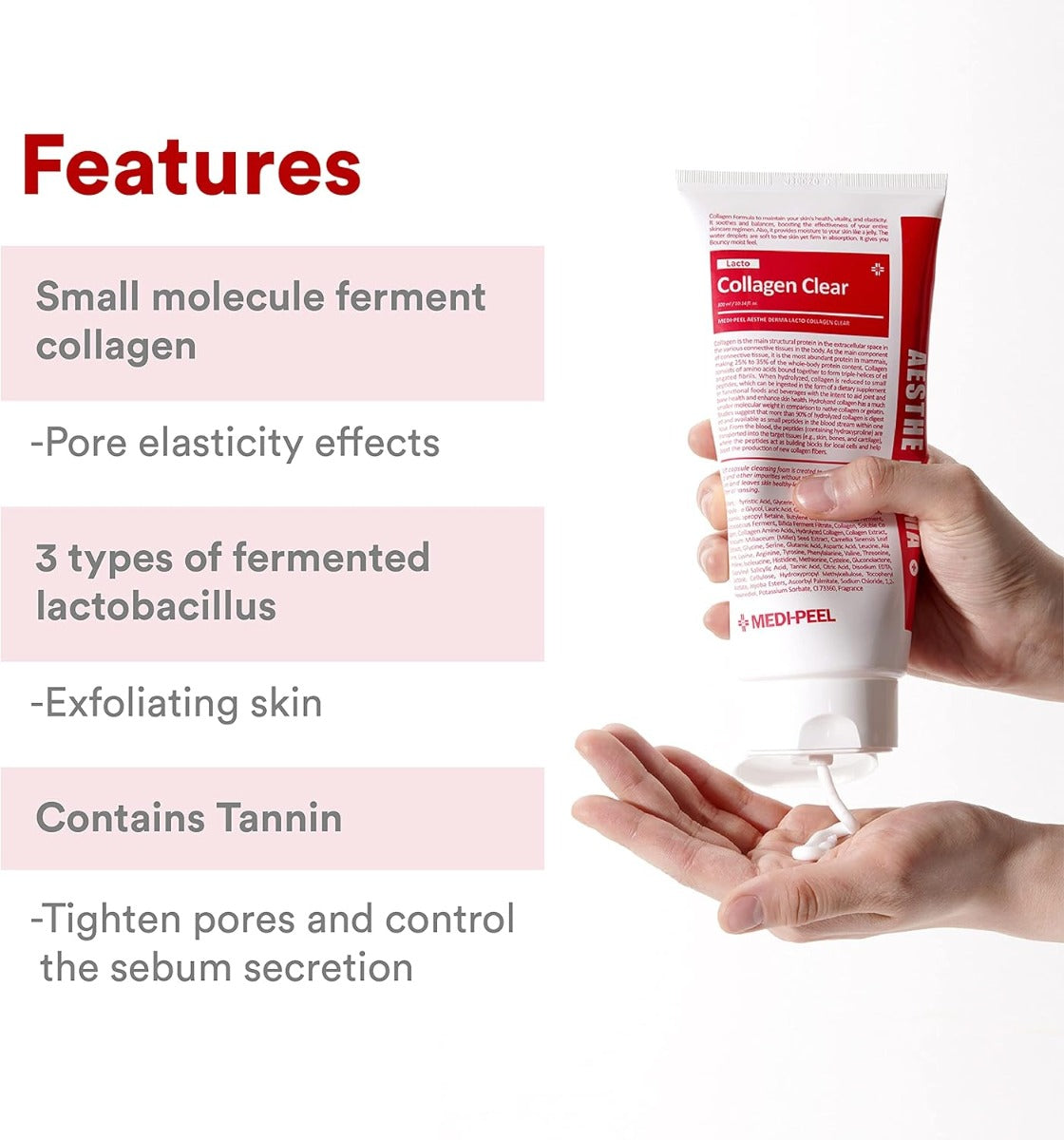 Medipeel Red Lacto Collagen Clear 2.0 Facial Cleanser, 300ml (Exp 01/28)