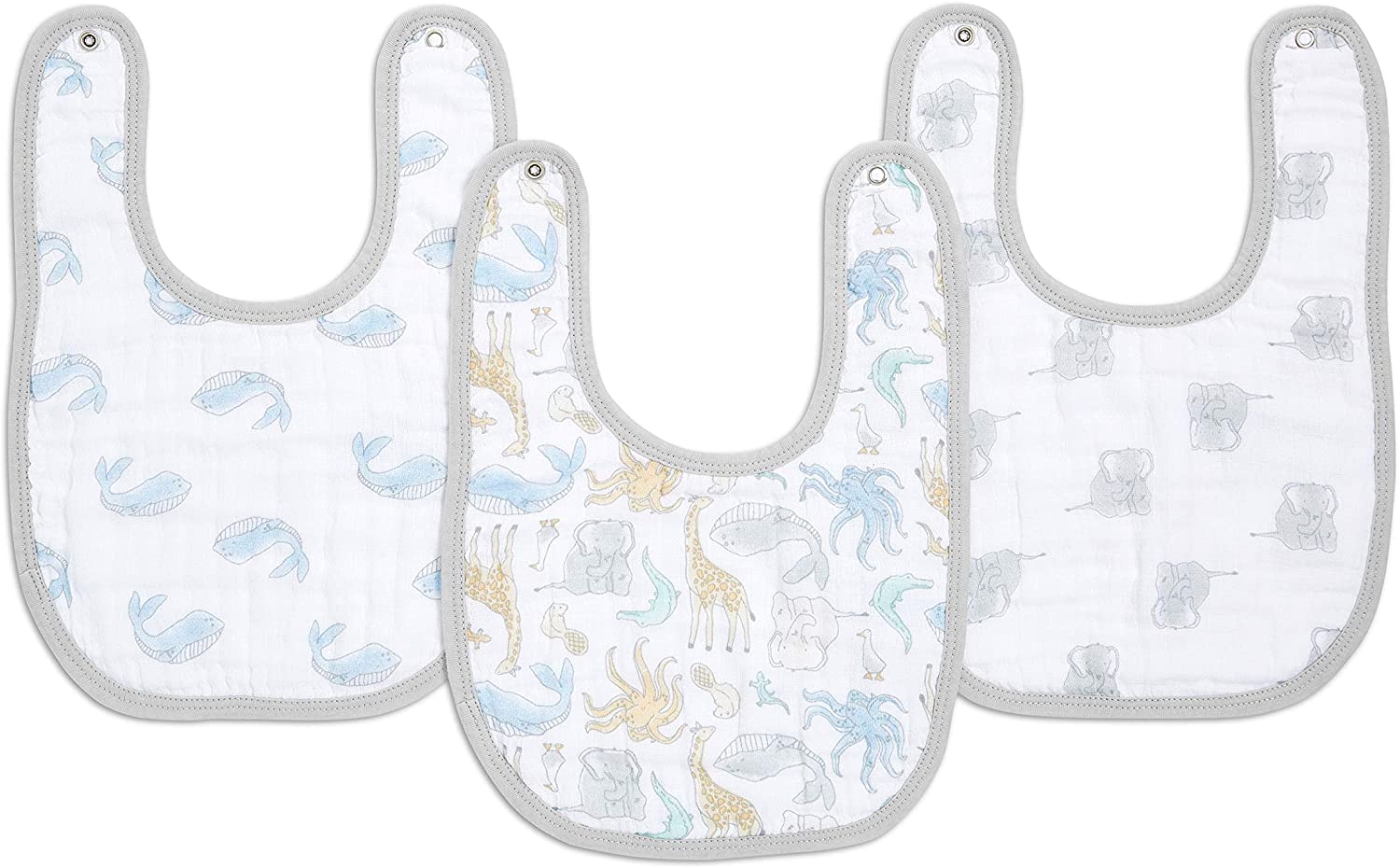 Aden Anais Essentials Snap Bib, 3pk (10 Designs) - Pupsik Singapore